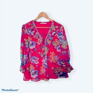 🌴 Colourful & fun tropical floral blouse